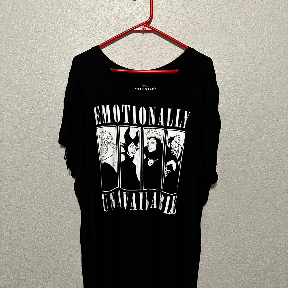 Disney Black 'Emotionally Unavailable' Villains Graphic Tee